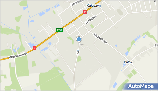 Kałuszyn powiat miński, Wojska Polskiego, mapa Kałuszyn powiat miński