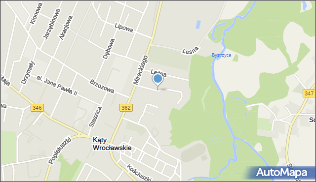 Kąty Wrocławskie, Wolności, mapa Kąty Wrocławskie