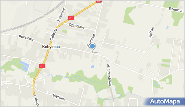 Kobylnica powiat słupski, Wodna, mapa Kobylnica powiat słupski