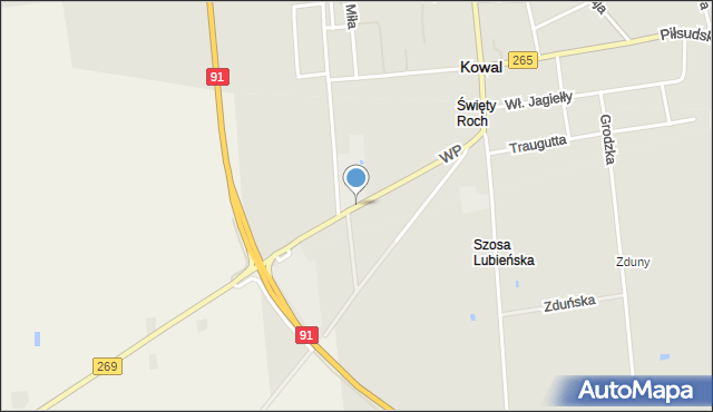 Kowal, Wojska Polskiego, mapa Kowal