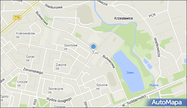 Kraków, Wojciechowskiego Stanisława, mapa Krakowa