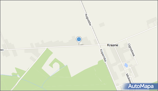 Krasne powiat przasnyski, Wojska Polskiego, mapa Krasne powiat przasnyski