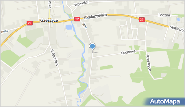 Krzeszyce, Wojska Polskiego, mapa Krzeszyce