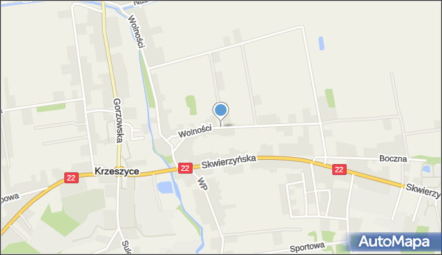 Krzeszyce, Wolności, mapa Krzeszyce