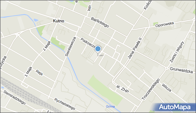 Kutno, Woźniaka Michała, bł. ks., mapa Kutno