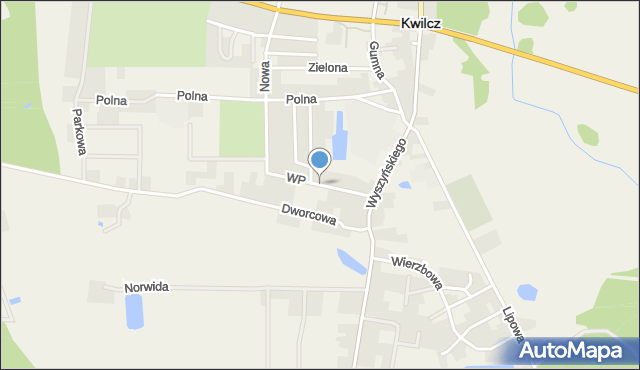 Kwilcz, Wojska Polskiego, mapa Kwilcz