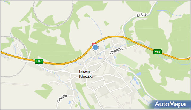 Lewin Kłodzki, Wodna, mapa Lewin Kłodzki