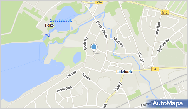 Lidzbark, Wodna, mapa Lidzbark