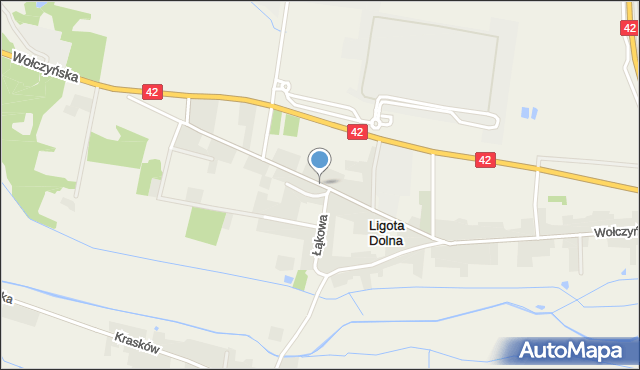 Ligota Dolna gmina Kluczbork, Wołczyńska, mapa Ligota Dolna gmina Kluczbork