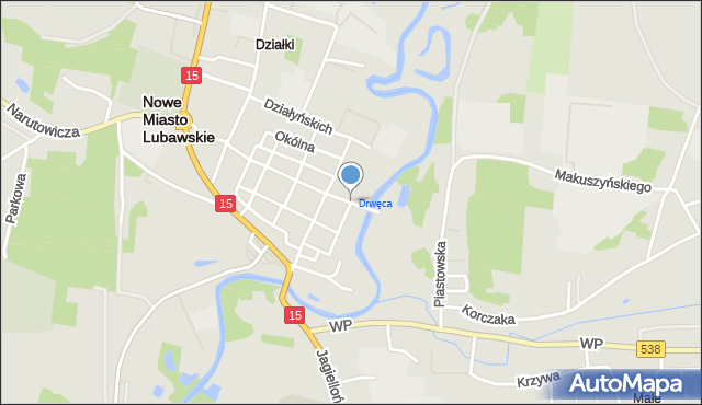 Nowe Miasto Lubawskie, Wodna, mapa Nowe Miasto Lubawskie