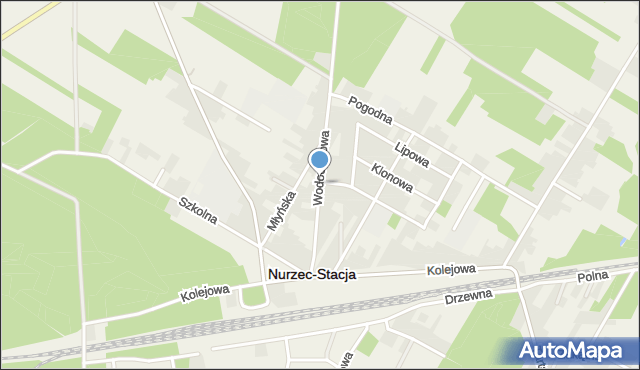 Nurzec-Stacja, Wodociągowa, mapa Nurzec-Stacja