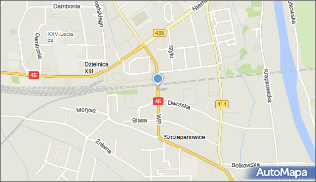 Opole, Wojska Polskiego, mapa Opola