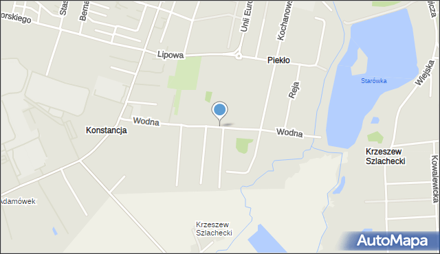 Ozorków, Wodna, mapa Ozorków