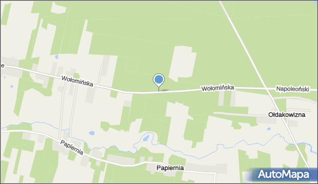 Papiernia gmina Stanisławów, Wołomińska, mapa Papiernia gmina Stanisławów