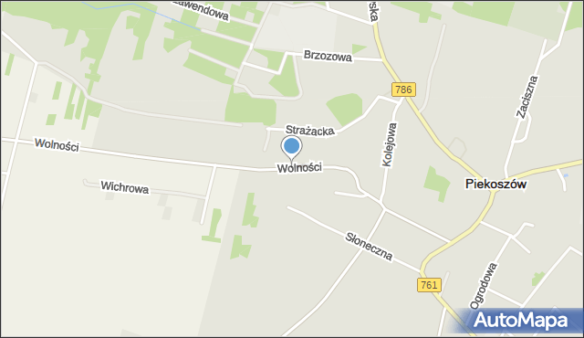 Piekoszów, Wolności, mapa Piekoszów