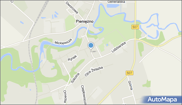 Pieniężno powiat braniewski, Wolności, mapa Pieniężno powiat braniewski