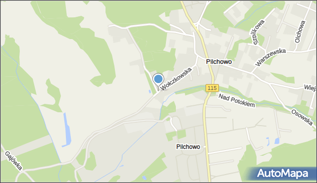 Pilchowo, Wołczkowska, mapa Pilchowo