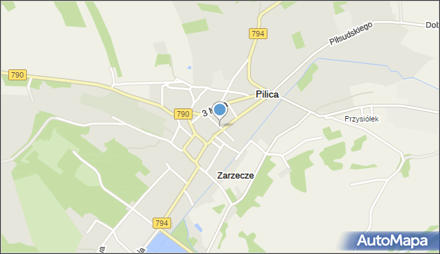 Pilica powiat zawierciański, Wolności, mapa Pilica powiat zawierciański