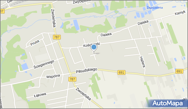 Pionki, Wojciechowskiego Stanisława, mapa Pionki
