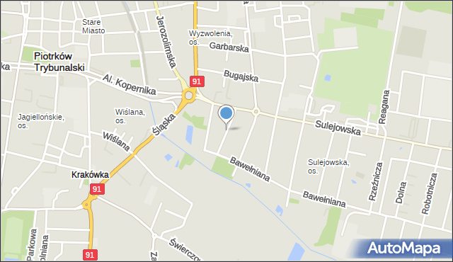 Piotrków Trybunalski, Wodna, mapa Piotrków Trybunalski