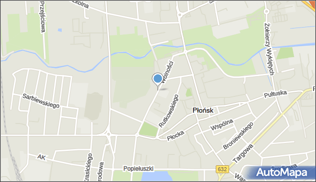 Płońsk, Wolności, mapa Płońsk