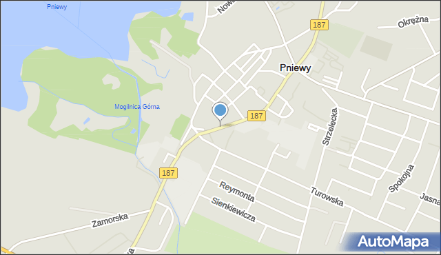 Pniewy powiat szamotulski, Wolności, mapa Pniewy powiat szamotulski