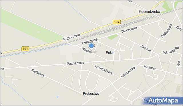 Pobiedziska, Wodna, mapa Pobiedziska