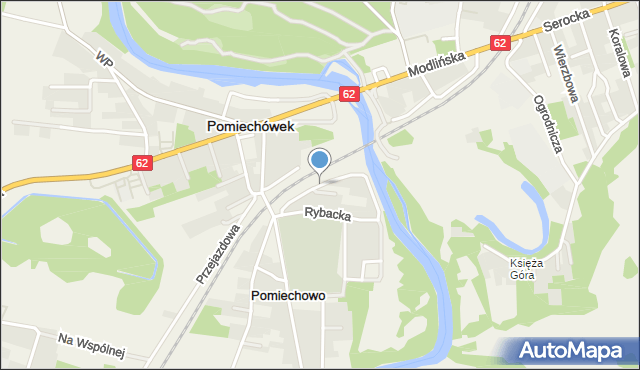 Pomiechowo, Wodna, mapa Pomiechowo