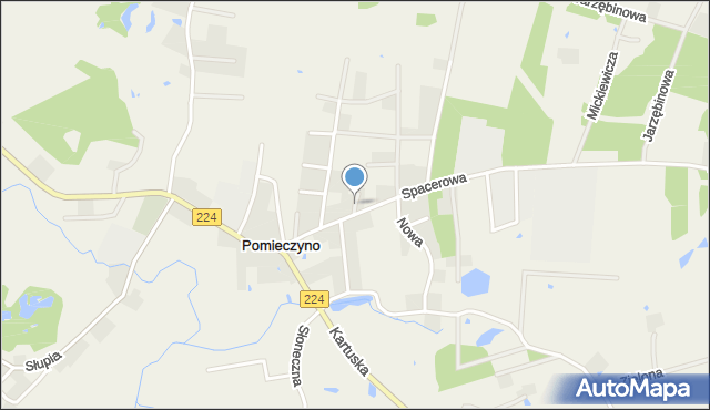 Pomieczyno, Wodna, mapa Pomieczyno