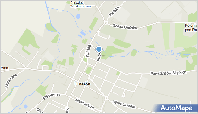 Praszka, Wodna, mapa Praszka