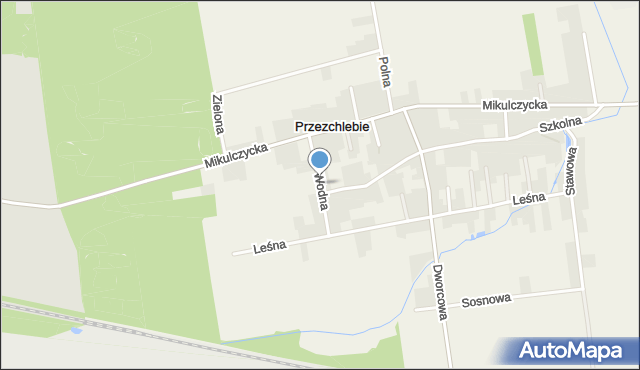 Przezchlebie, Wodna, mapa Przezchlebie