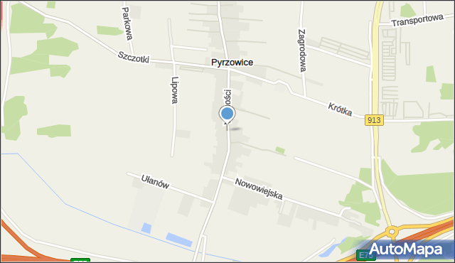 Pyrzowice, Wolności, mapa Pyrzowice