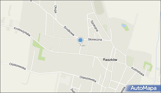 Raszków powiat ostrowski, Wodna, mapa Raszków powiat ostrowski