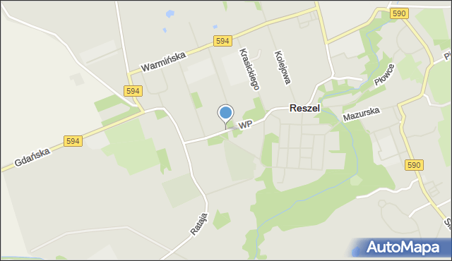 Reszel, Wojska Polskiego, mapa Reszel