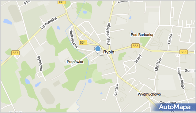 Rypin, Wodna, mapa Rypin