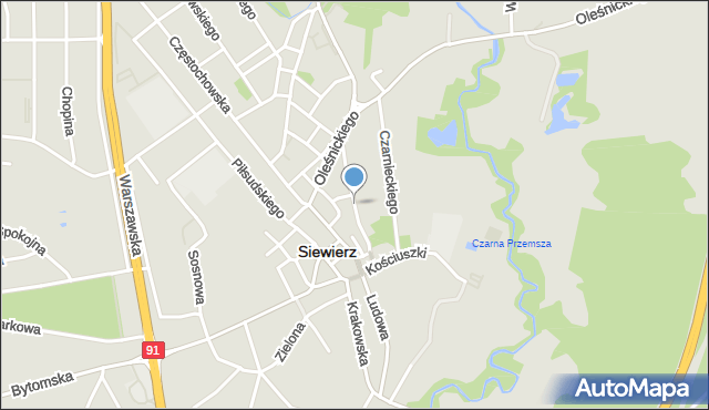 Siewierz, Wolności, mapa Siewierz