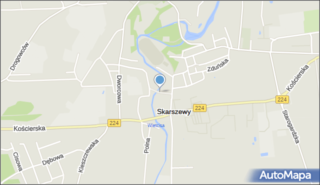 Skarszewy powiat starogardzki, Wodna, mapa Skarszewy powiat starogardzki