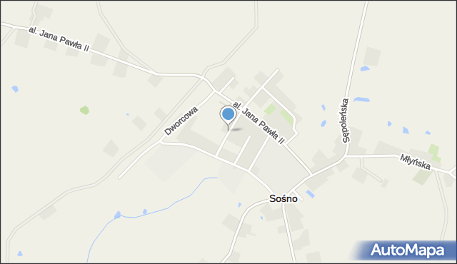 Sośno, Wodna, mapa Sośno