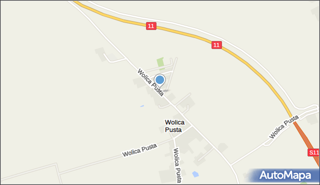 Środa Wielkopolska, Wolica Pusta, mapa Środa Wielkopolska