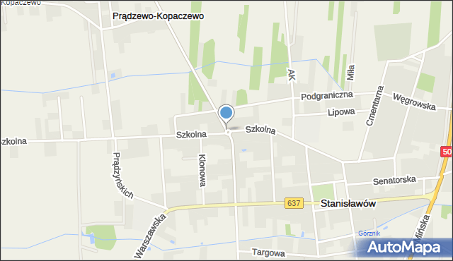 Stanisławów powiat miński, Wołomińska, mapa Stanisławów powiat miński