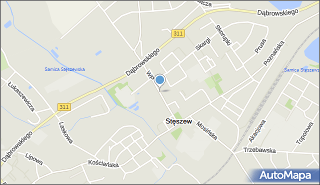 Stęszew, Wojska Polskiego, mapa Stęszew