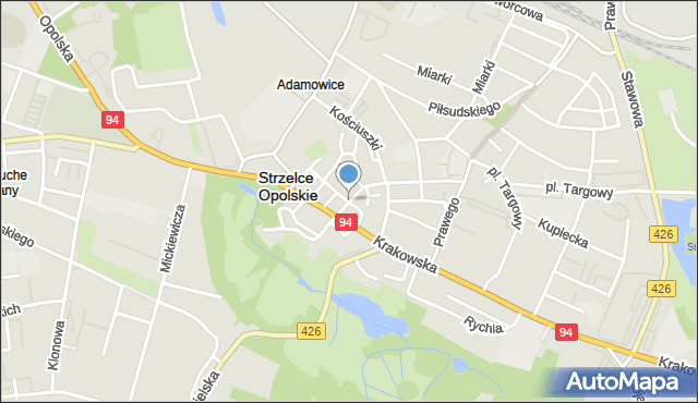 Strzelce Opolskie, Wojska Polskiego, mapa Strzelce Opolskie