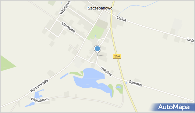 Szczepanowo, Wodna, mapa Szczepanowo