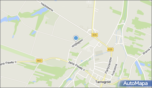 Tarnogród, Wójtostwo, mapa Tarnogród