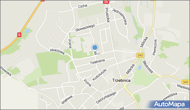 Trzebnica, Wojska Polskiego, mapa Trzebnica