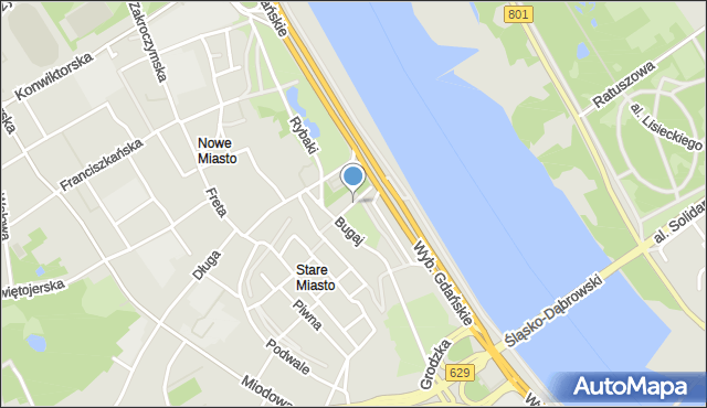 Warszawa, Wodna, mapa Warszawy