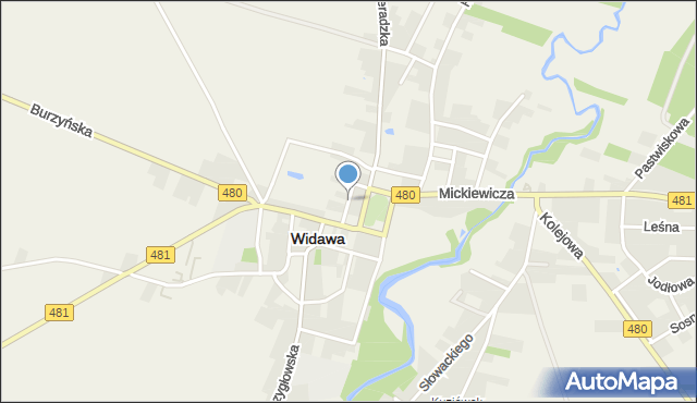 Widawa powiat łaski, Wodna, mapa Widawa powiat łaski