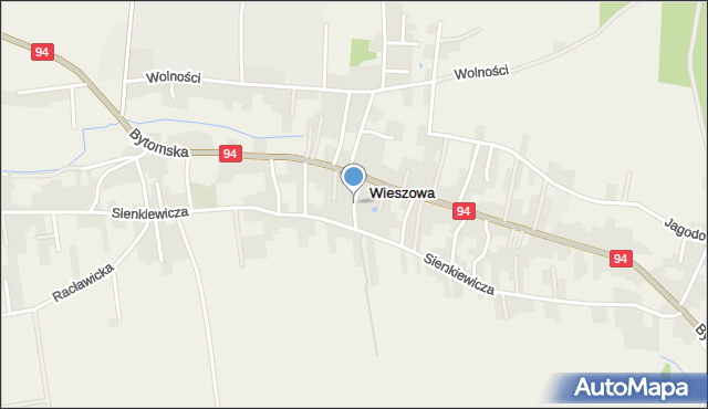 Wieszowa, Wojska Polskiego, mapa Wieszowa