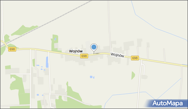 Wojnów gmina Mordy, Wojnów, mapa Wojnów gmina Mordy