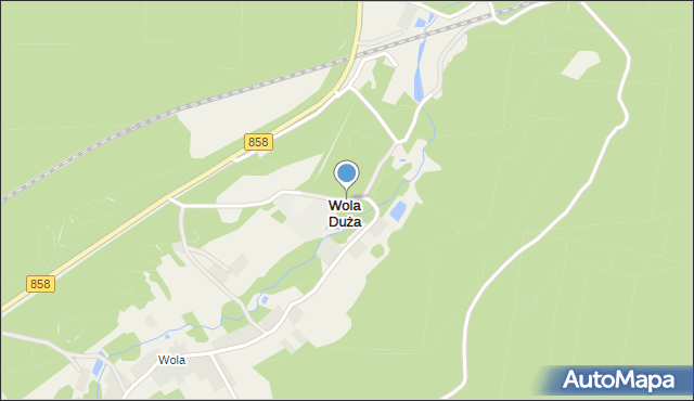 Wola Duża gmina Biłgoraj, Wola Duża, mapa Wola Duża gmina Biłgoraj